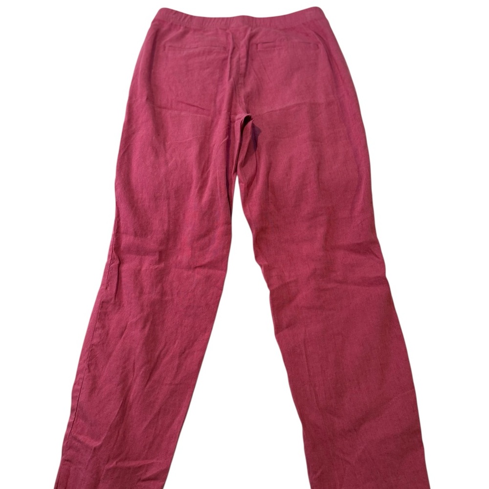 J Jill Pink Linen Blend Pull On Ankle Pants Size Small